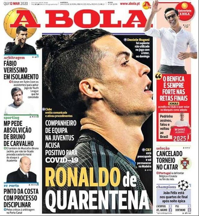 Cristiano Ronaldo quarantined