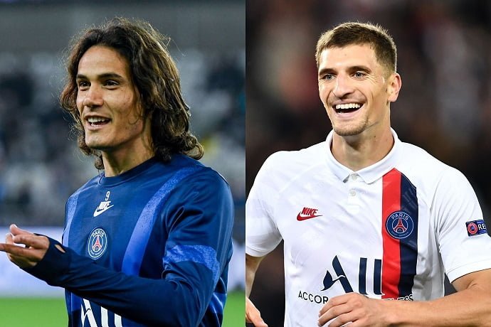 PSG leave out Cavani and Meunier from their Champions League squad