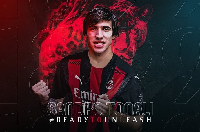 Official - Sandro Tonali has signed for AC Milan