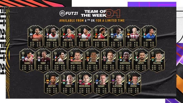 FIFA 21 Ultimate Team TOTW 1 lineup confirmed.