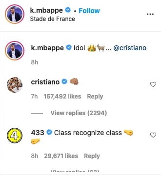 Ronaldo Mbappe Comment