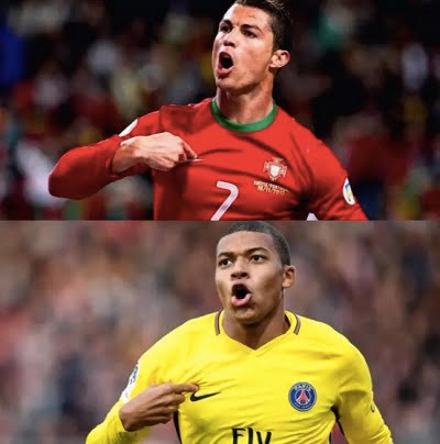 Mbappe and Cristiano similar celebrations