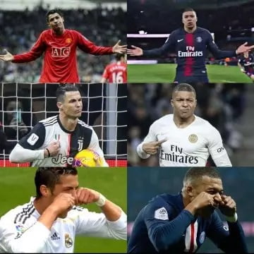 Mbappe and Cristiano similar celebrations