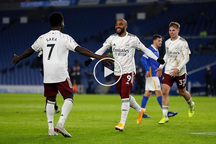 Video: Lacazette Goal against Brighton | Brighton 0-1 Arsenal