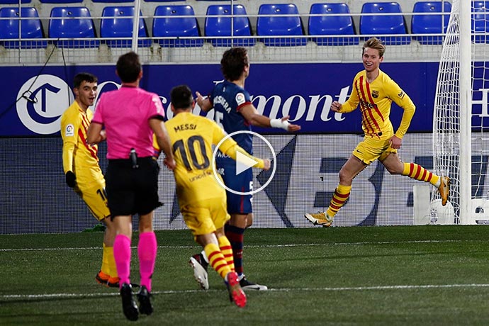 Video: Frenkie De Jong Goal against Huesca | Lionel Messi Assist