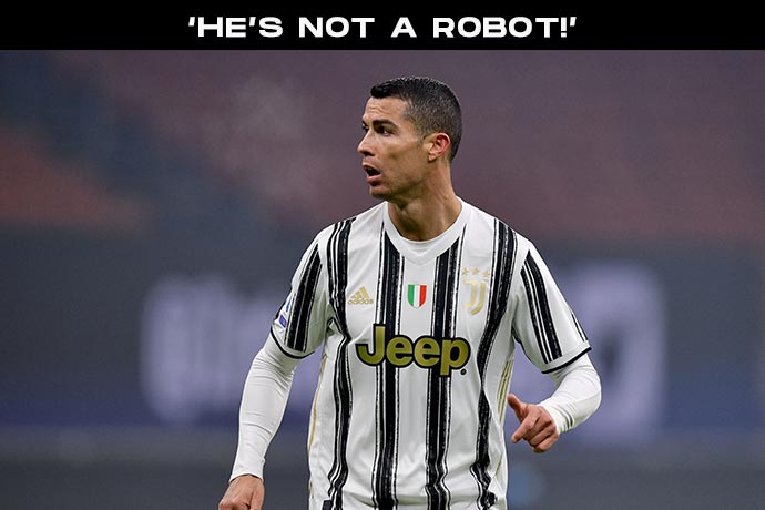 ‘He’s not a robot!’ – Cristiano Ronaldo defended for poor display vs Inter
