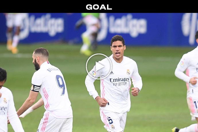 Video: Varane Header Goal against Huesca | Huesca 1-1 Real Madrid
