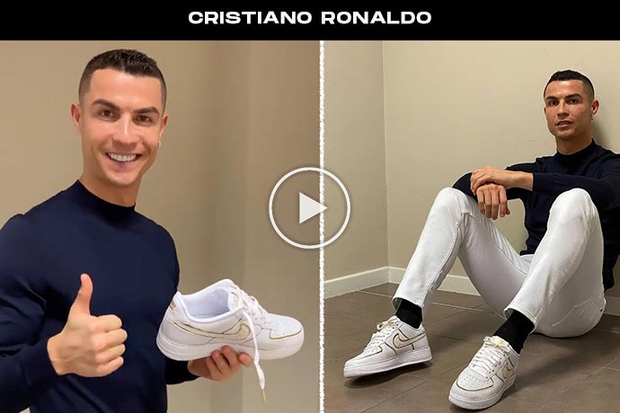Video: Cristiano Ronaldo opens a birthday 36 gift from Nike the sneakers