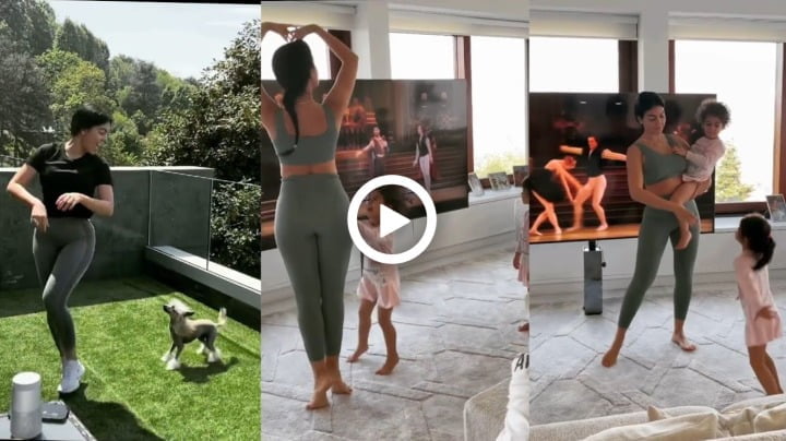 Video: Georgina Rodriguez Dancing with her kids and dog Antonia