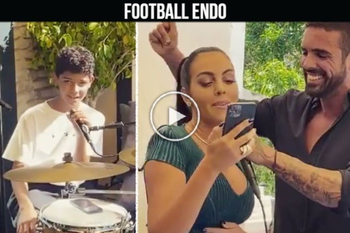 Video: Georgina Rodriguez with CR7 Jr and friends in Seville before match