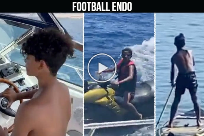 Video: Cristiano Ronaldo Jr rides a Jet Ski and boat and paddle boarding in Madeira 2020