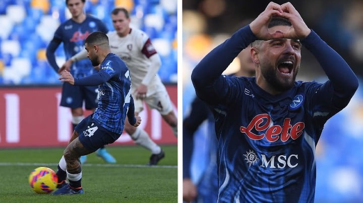 Insigne has joined the list of Napoli's all-time leading scorers with the football legend