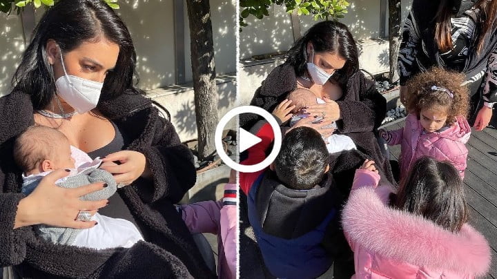 Video: Georgina Rodriguez Ronaldo coddle her sister's newborn daughter Deva