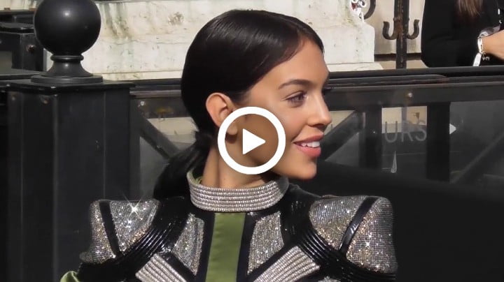 Video: Georgina Rodriguez at Balmain Fashion Show Paris