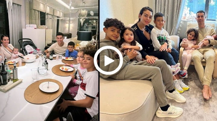 Video: Georgina Rodriguez and Cristiano Ronaldo with their children