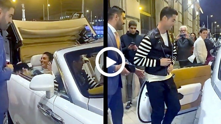 Video: Cristiano Ronaldo & Georgina Rodriguez in Madrid in Rolls Royce