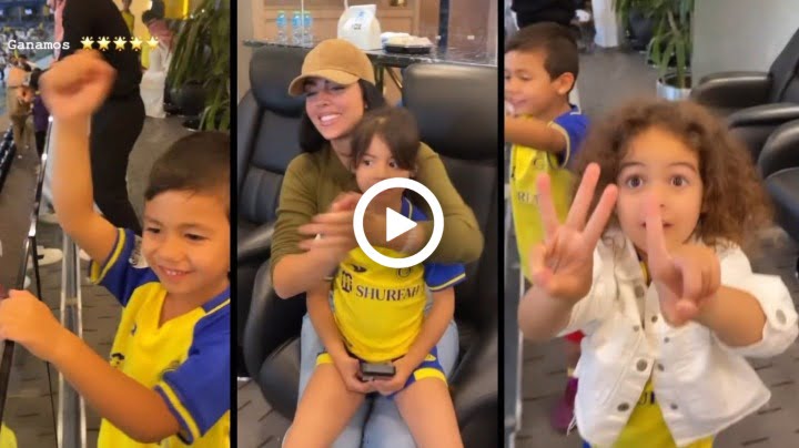 Video: Georgina with her children support Cristiano Ronaldo | Riyadh, Saudi Arabia | Al Nassr FC