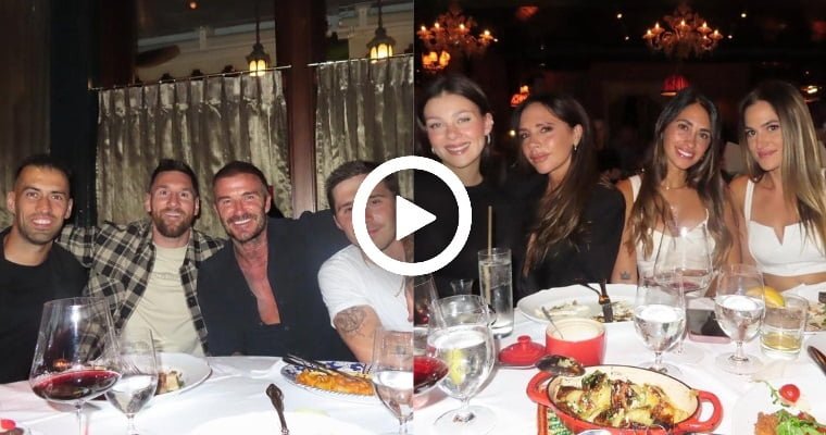 Video: Leo Messi And Antonela Joined David And Victoria Beckham For A Celebratory Meal Out In Miami