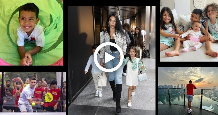 Video: Cristiano Ronaldo & Georgina Rodriguez With Their Children in Singapore
