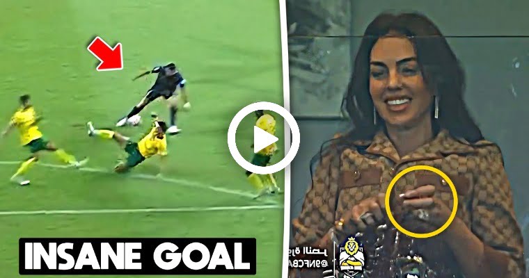Video: Cristiano Ronaldo’s Insane Long Shot Goal & Georgina Reaction on It