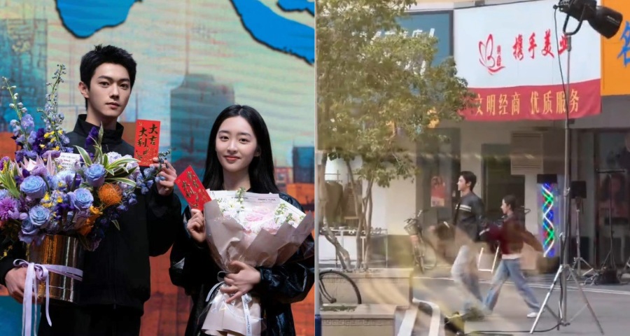 Watch A Candid Video of Xu Kai and Deng Enxi Filming Drama "Fang Yuan Ba Bai Mi"