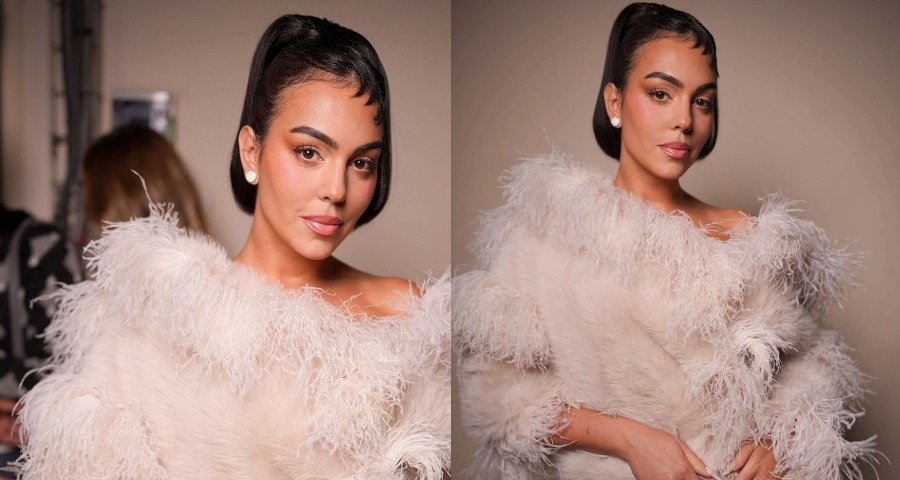 Georgina Rodriguez Channels Audrey Hepburn Glamour at Elie Saab’s Paris Fashion Show