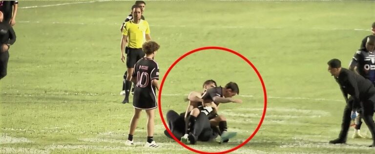 Lionel Messi escapes injury after pitch invasion chaos during Inter Miami friendly in Puerto Rico